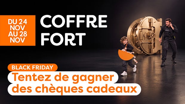 Animation Black Friday « Coffre Fort » du 24 au 28 novembre : tentez de gagner des chèques cadeaux en participant au jeu du coffre-fort.